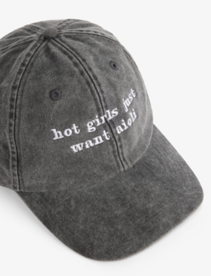 TORIS EMBROIDERY: Hot Girls Just Want Aioli Cotton Cap