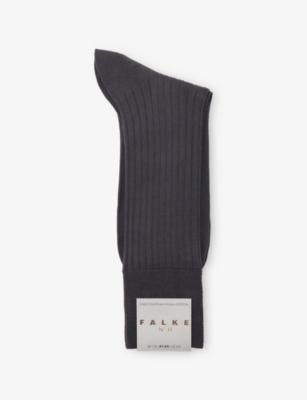 Falke Mens  No. 13 Cotton-blend Socks In Black