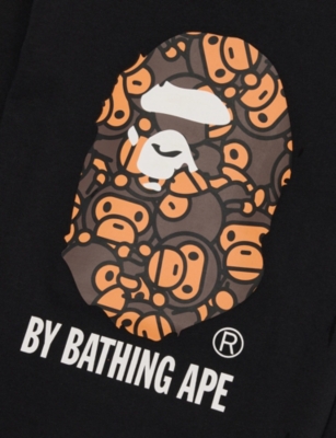 Bape 올 베이비 마일로 롱슬리브 코튼 티셔츠 2-9세