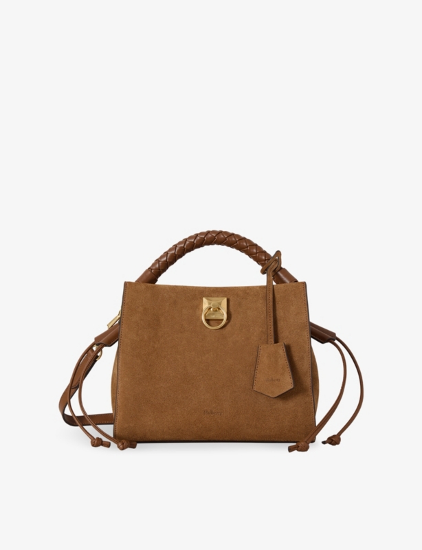 Iris Small Suede Top-Handle Bag