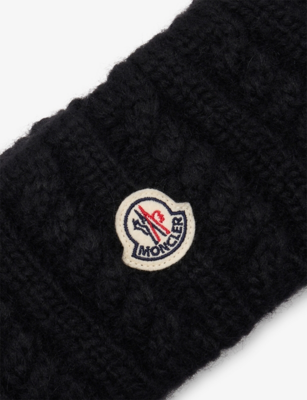 MONCLER - Logo-Patch Wide Cable Knit Headband | Selfridges.com