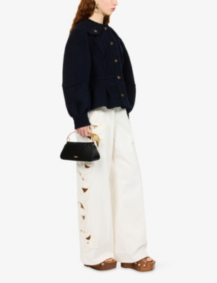 ZIMMERMANN: Applique Relaxed-Flare Denim Jeans