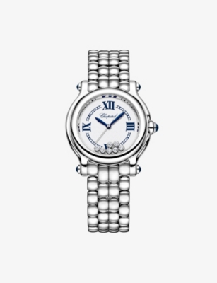 Chopard Happy Sport Lucent Steel And Diamond Watch 33mm In Metallic