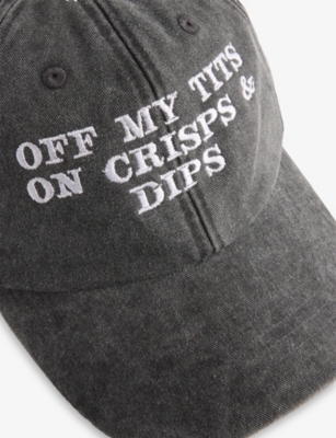 TORIS EMBROIDERY: Off My Tits On Crisps and Dips Cotton Cap