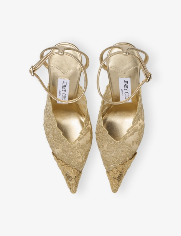 Faiz 100 Metallic Lace Pumps