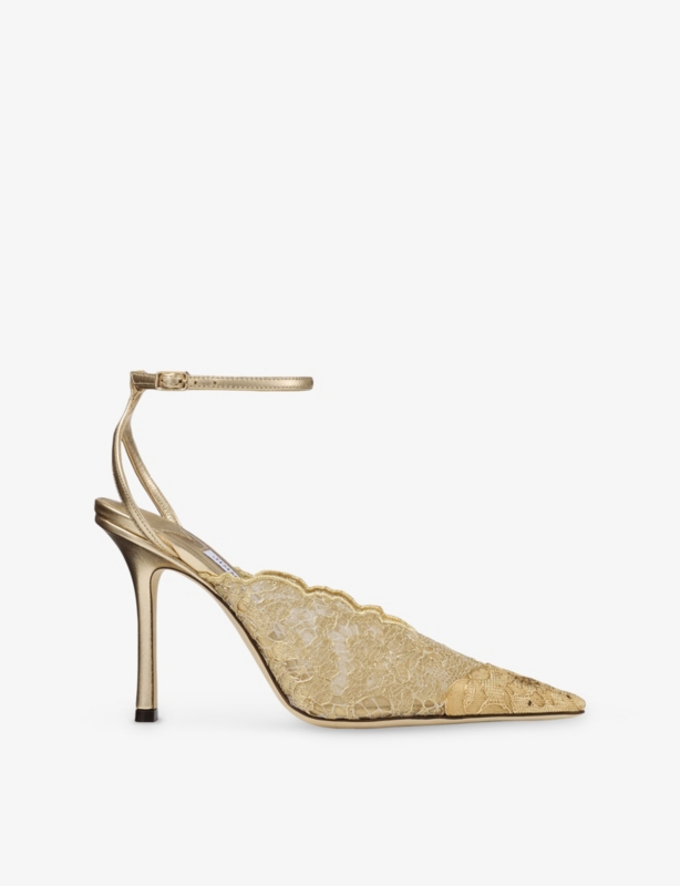 Faiz 100 Metallic Lace Pumps